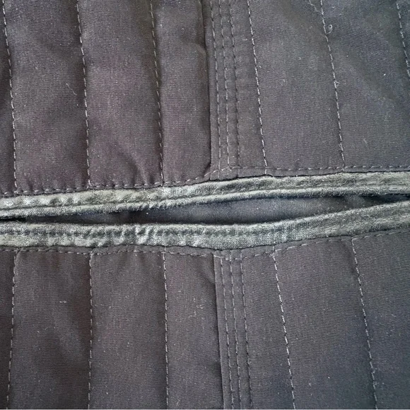 Braetan Black Quilted Women's Puffer Jacket with leather accents - Picture 8 of 11